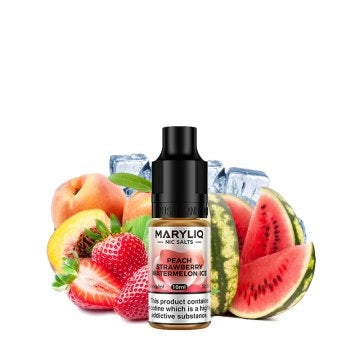 Peach Strawberry Watermelon Ice Nic Salt 10ml - Maryliq